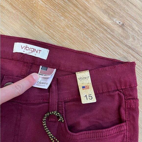 VIBRANT Juniors Distressed Skinny Jeans Size 15 (W31) - Picture 3 of 6